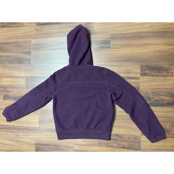 The North Face Small Womens Sherpa Fleece Hooded Hoodie Sweater Full Zip Purple - Picture 2 of 4